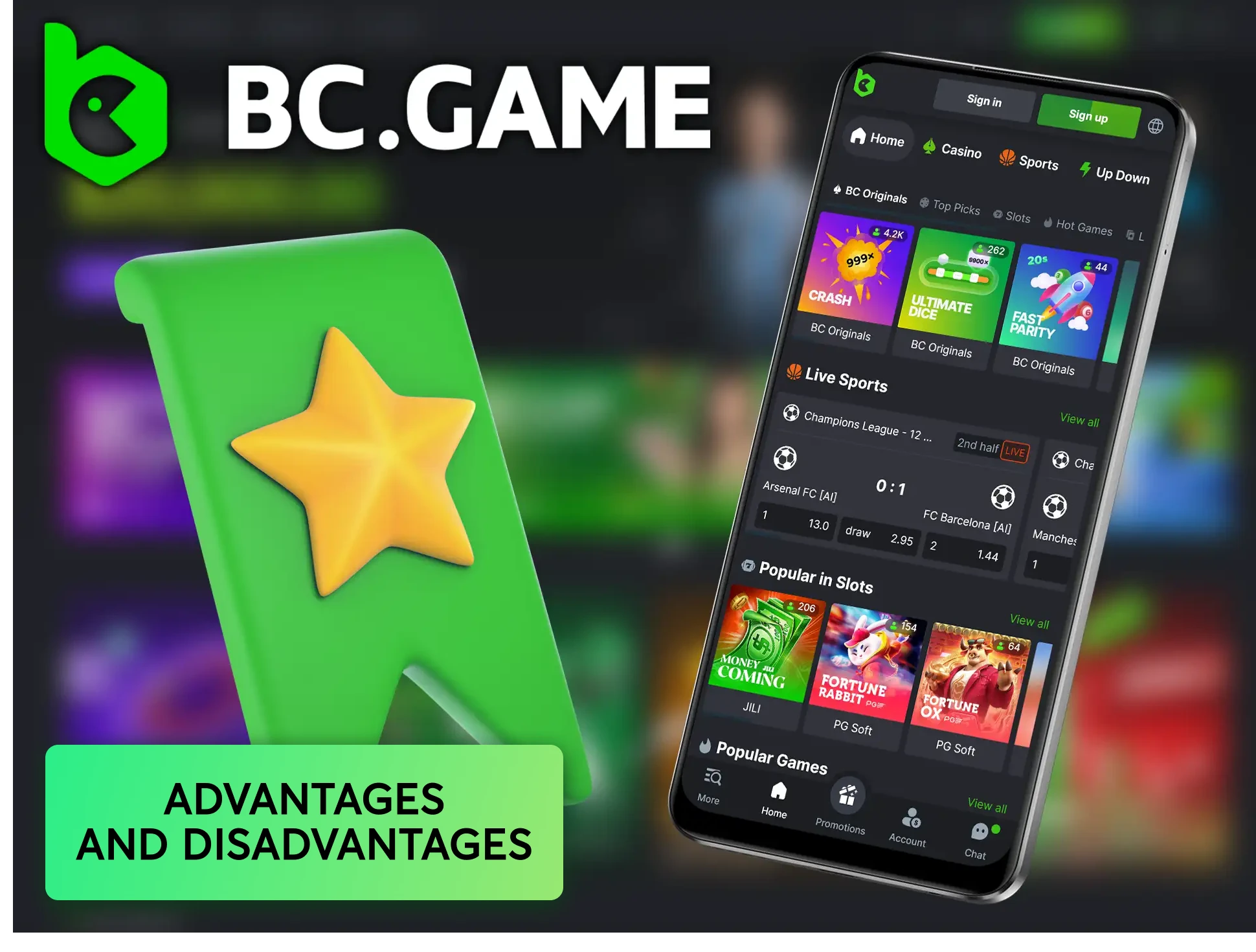 Explore the advantages and disadvantages of the BC.Game app.