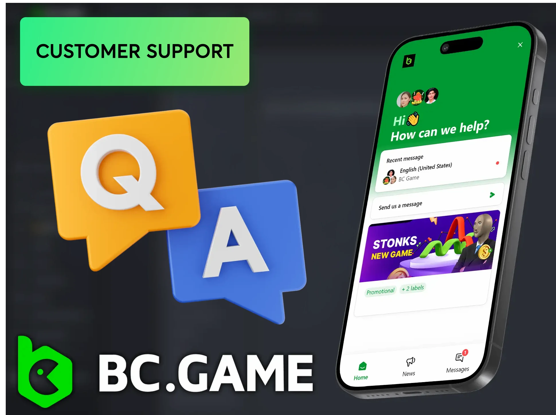 Get instant assistance through Live Chat on BC.Game mobile app.