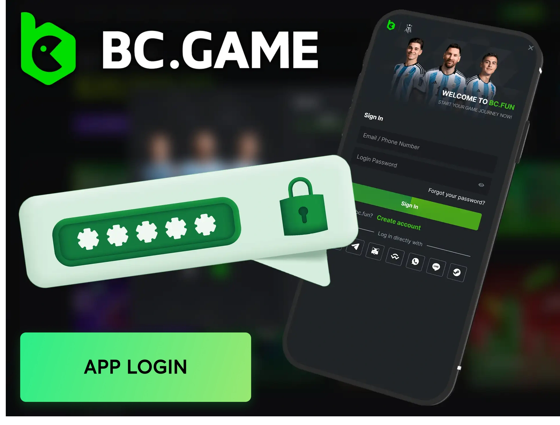 Log in to your account in the BC.Game mobile app and enjoy all the features.